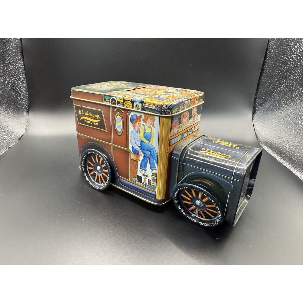 Vintage Wolfgang Dandy Candy Truck Tin Coin Bank York PA 1C Americana Vtg